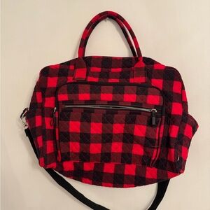 Plaid Red and Black Women's Bag